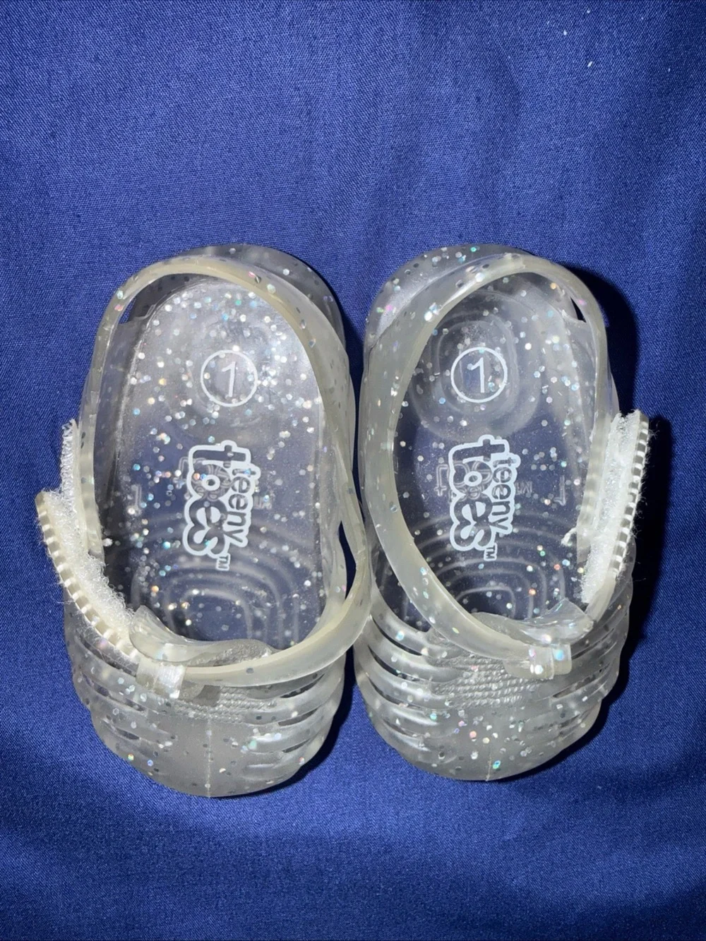 Teeny Toes Infant Clear Glitter Jelly Sandals Size 1